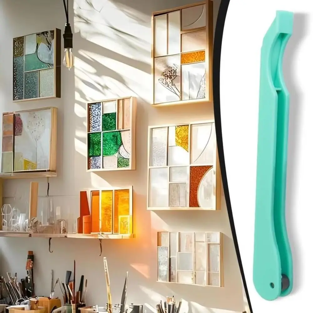 Plastic Tained Glass Hand Foiler Sturdy Durable Manual Foiling Tool Guide Groove Smooth The Edges Hand Foiler Colored Glass
