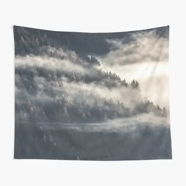 Foggy Forest Trees In The Woods  Tapestry Blanket Beautiful Bedroom Towel Hanging Mat Room Printed Wall Living Decor Bedspread