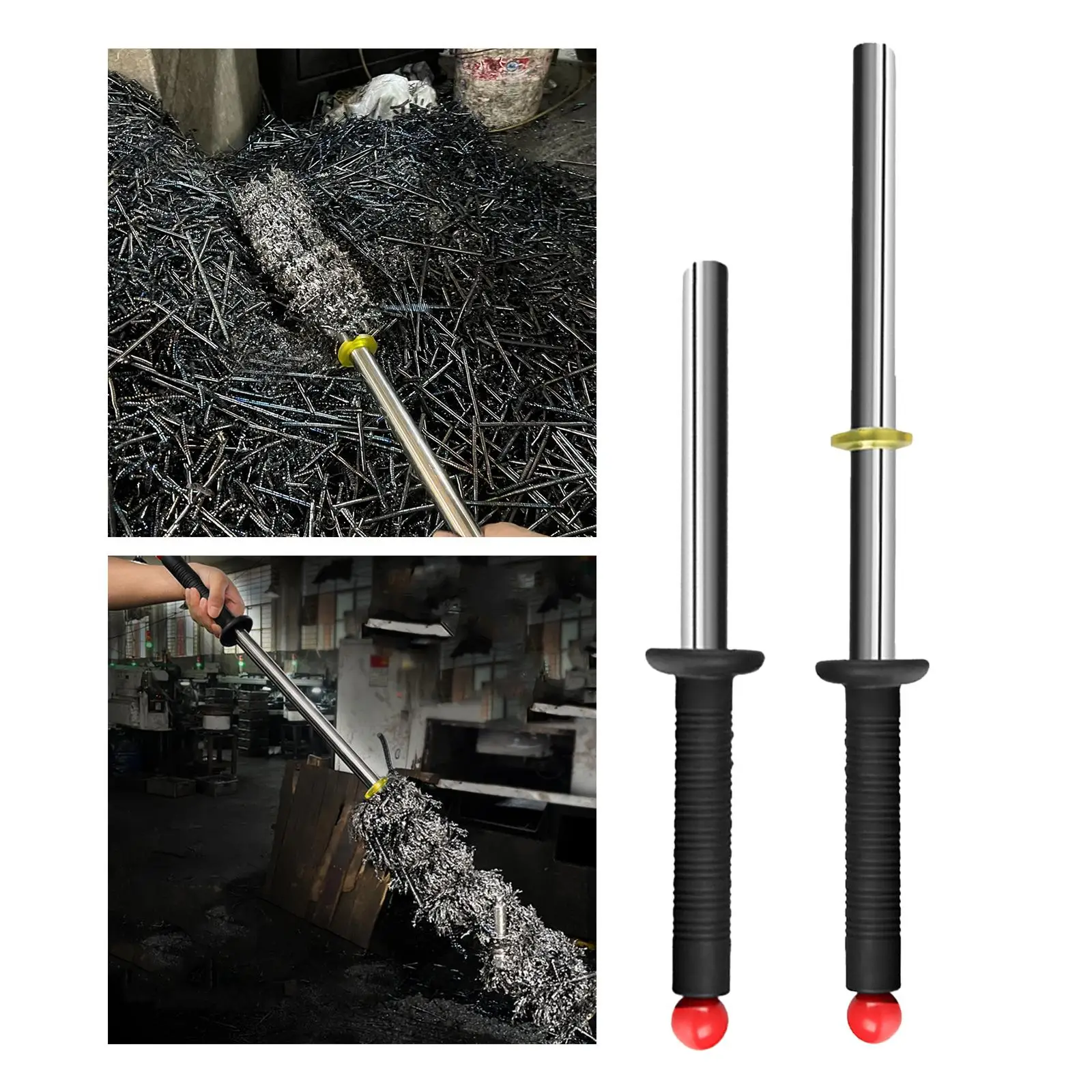 Magnetic Swarf Collector Magnet Stick Pick up Rod Magnetic Chip Collector Release Handle Metal Tools for for Workshop