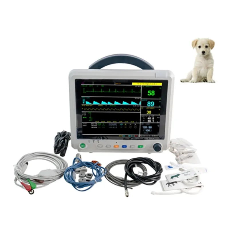 2026 Veterinary Instrument 12.1 Inch Veterinary Multi-parameter Patient Monitor for Animal Care and Supplies