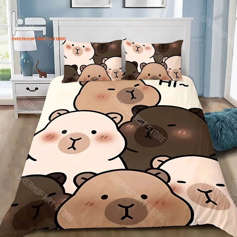2026 3D Print Cute Capybara Duvet Cover Pillowcase Bedding Set Adult Boy Girl Bedroom Decoration Children Gift Single Double Lar
