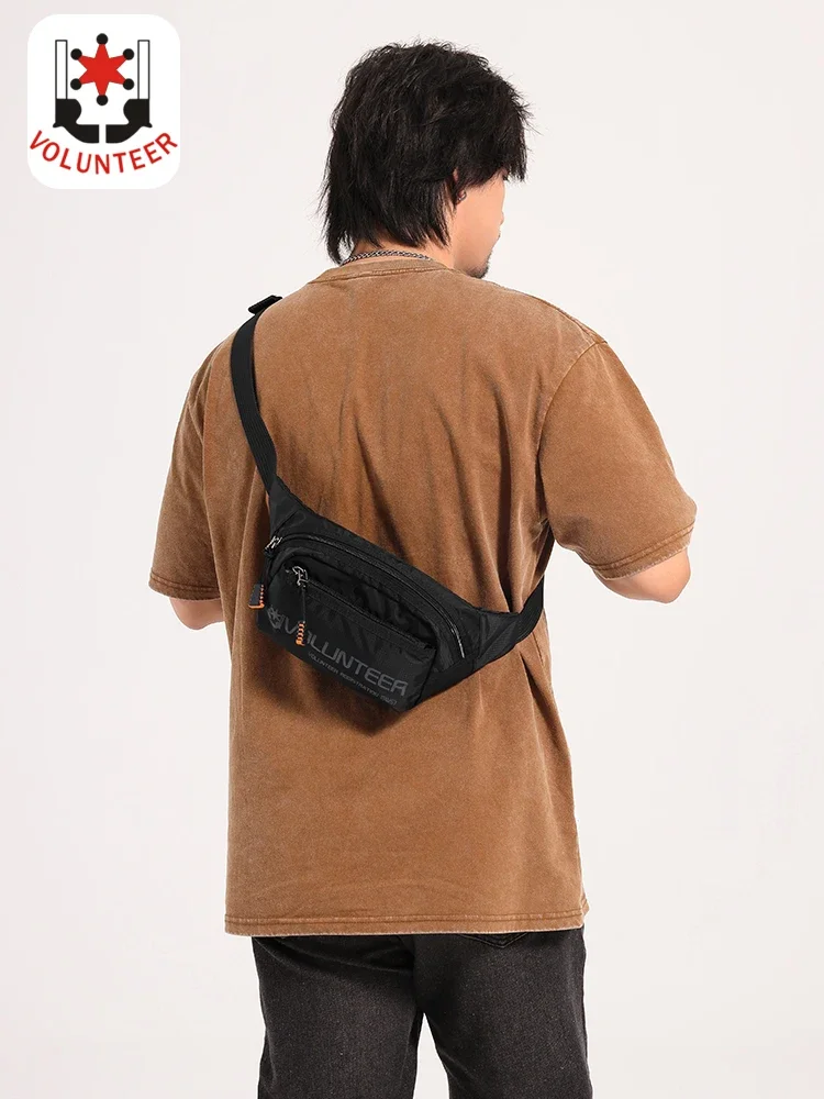 Volunteer Waist Bags for Men 2023 New Fashion Waterproof Versatile Vintage Phone High Quality Commuter Crossbody Bags 1802-17