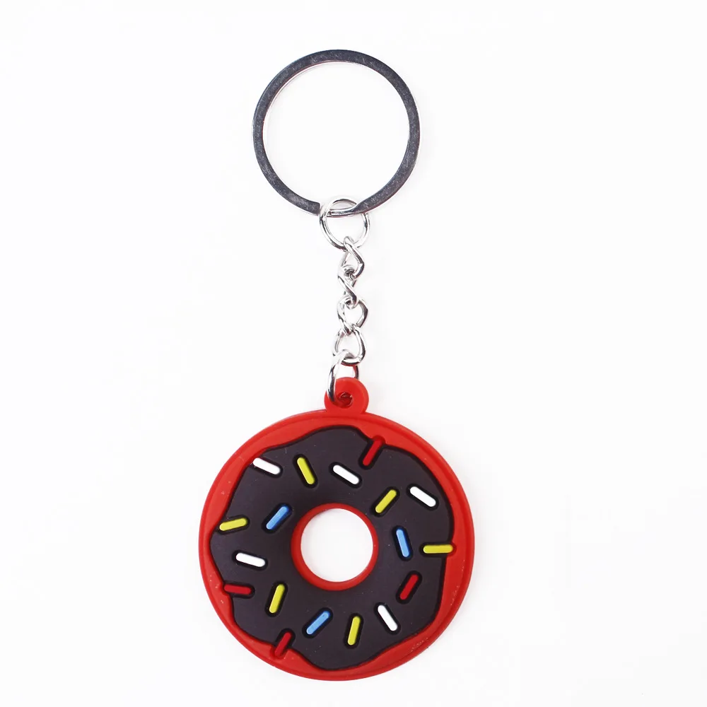 Llavero con colgante de bolsa de Donut, accesorio creativo de Anime de dibujos animados, llavero de PVC, cartera escolar, 1 piezas