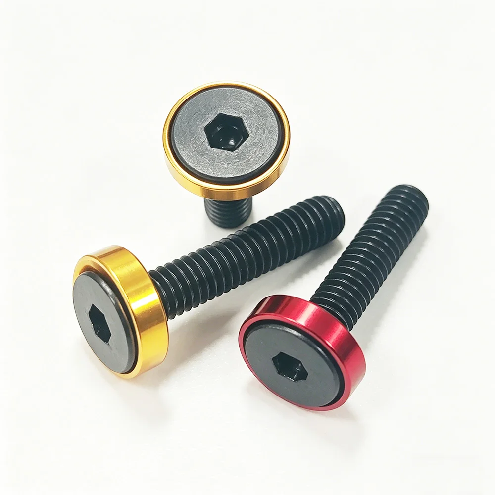 M6 Aluminium Alloy Colorful Washer Hex Bolt Kit Fender Washer Gasket Hex Bolt Concave Screw for Bumper Engine Modification