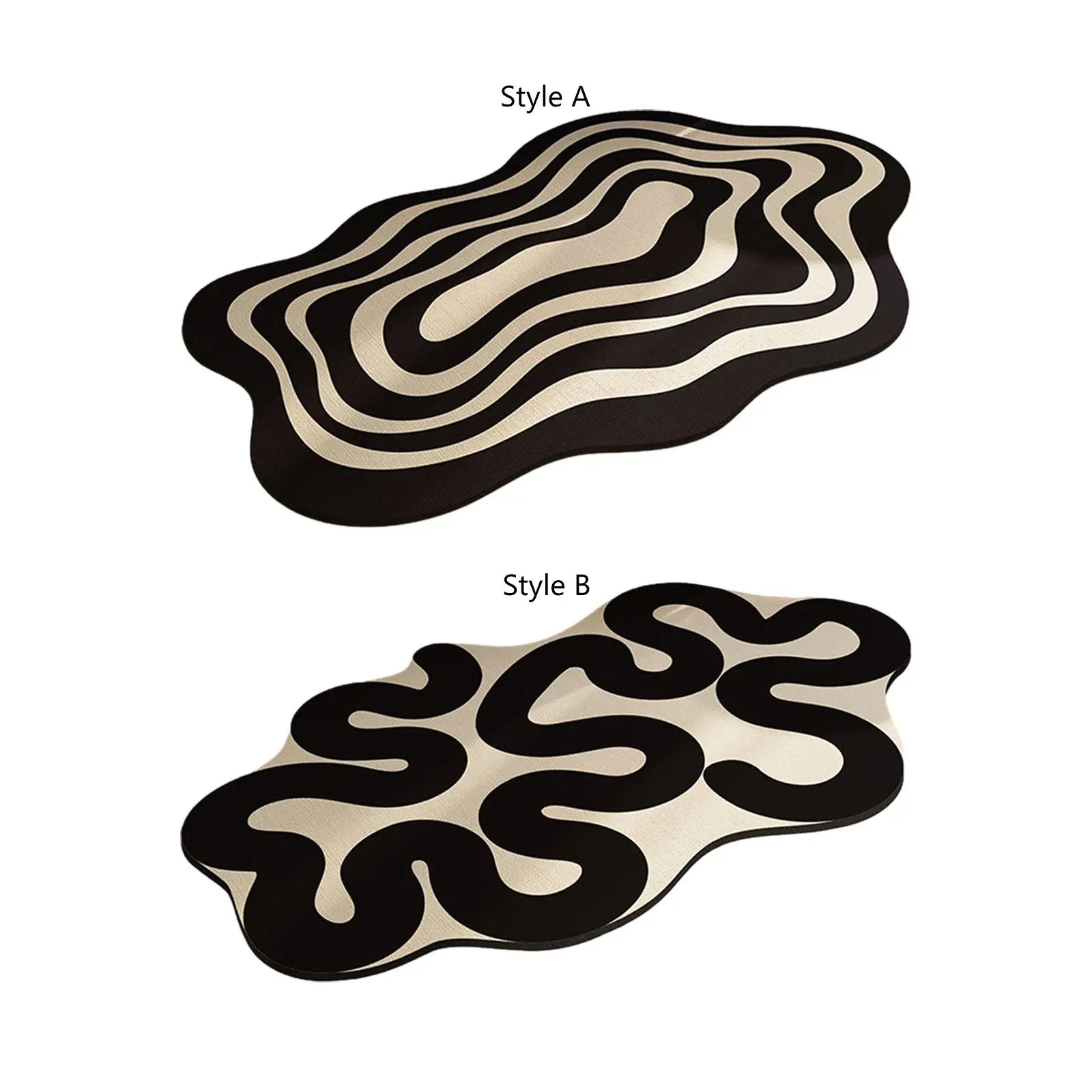 

Bath Rug Anti Slip Entry Rug Black and White Striped Indoor Doormat Floor Mat