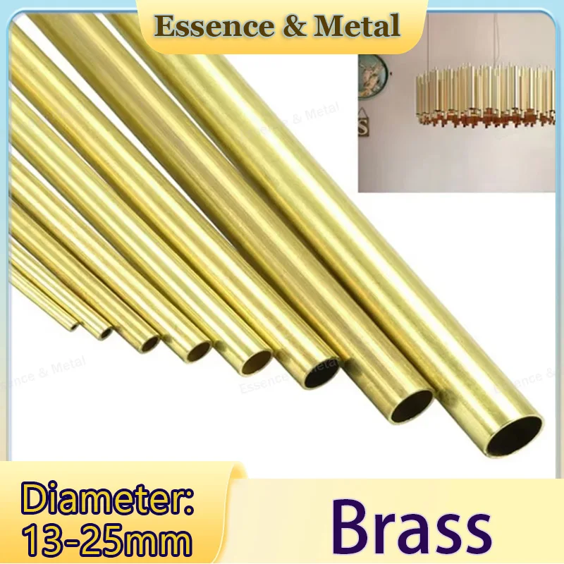 1PCS Round Brass Tube Diameter 13/14/15/16/17/18/19/20/21/22/23/24/25mm Seamless Round Tube Length 300mm Capillary Copper Tube