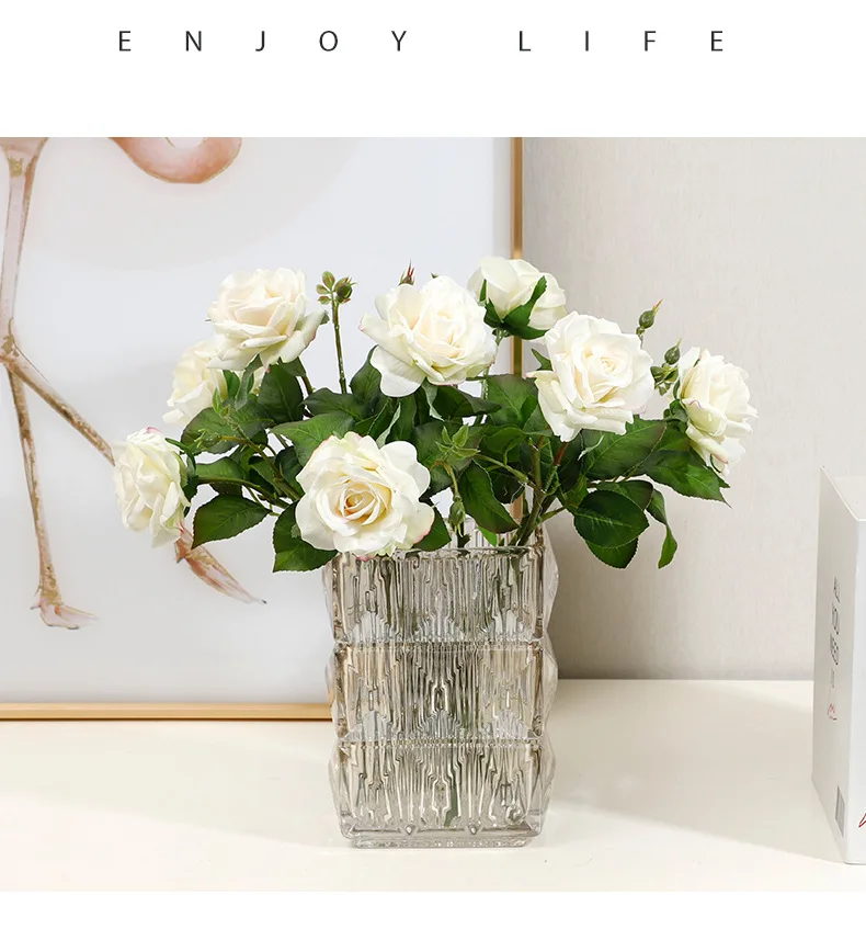10 Stück Feuchtigkeitsspendende Rosenblumen, Künstliche Blumen mit Echtem Touch, Rosenstrauß, Hochzeitsdekoration, Kunstblumen, Heim- und Partydekoration, Floristik – Detail 7