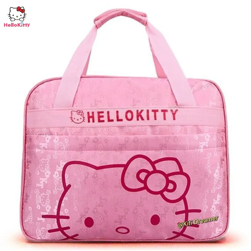 

Sanrio Hello Kitty Travel Bag Cartoon Cute Large Capacity Luggage Handbag Kawaii Waterproof Sports Fitness Shoulder Duffle Bag