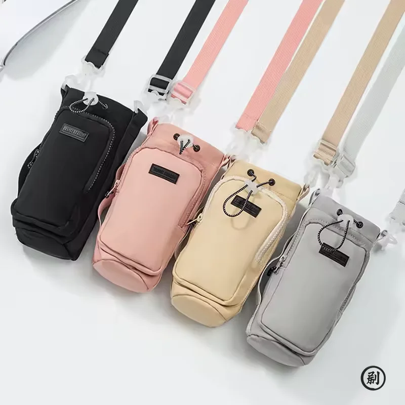 Portable Water Bottle Bag with Adjustable Shoulder Strap Thermal Vacuum Mug Cup Sleeve Cup Insulated Protective Cover