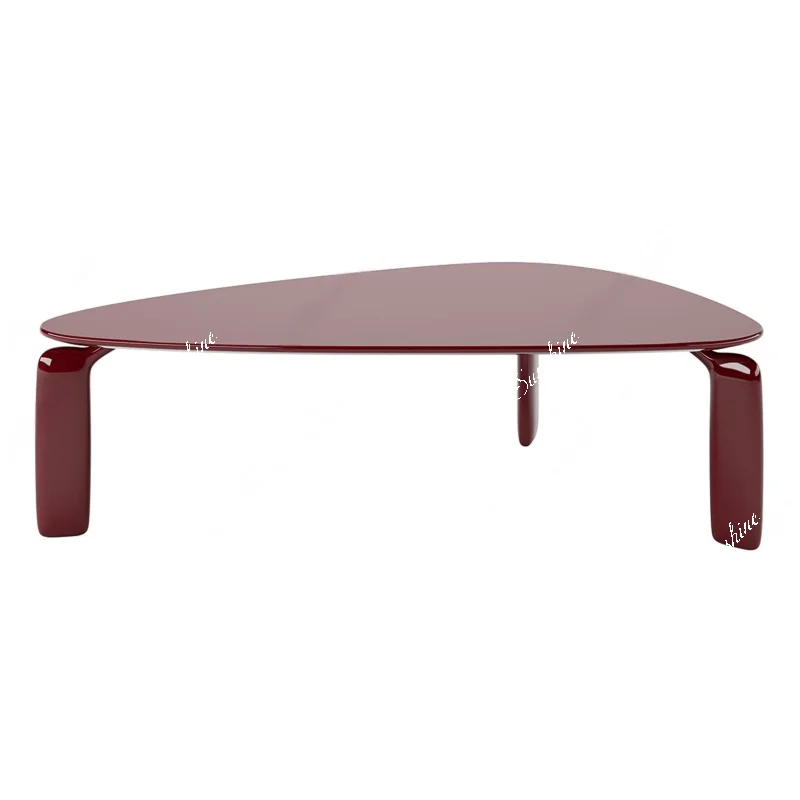 Italian light luxury paint triangular conference table modern simple solid wood multifunctional