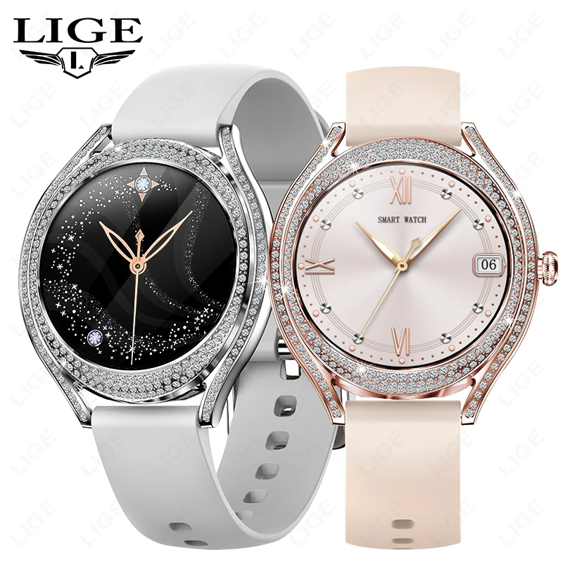 LIGE Luxury Smart Watches For Women Bluetooth Call Sport Fitness Tracker Heart Rate Sleep Blood Oxygen Monitor Smartwatch Gift