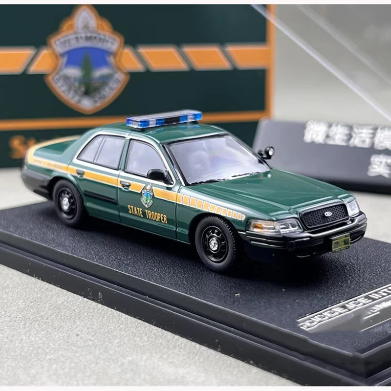 Rollin Diecast 1/64 escala Ford Victoria Crown coche de policía modelo aleación Ford Crown vehículos de juego modelo colección estática ornamento