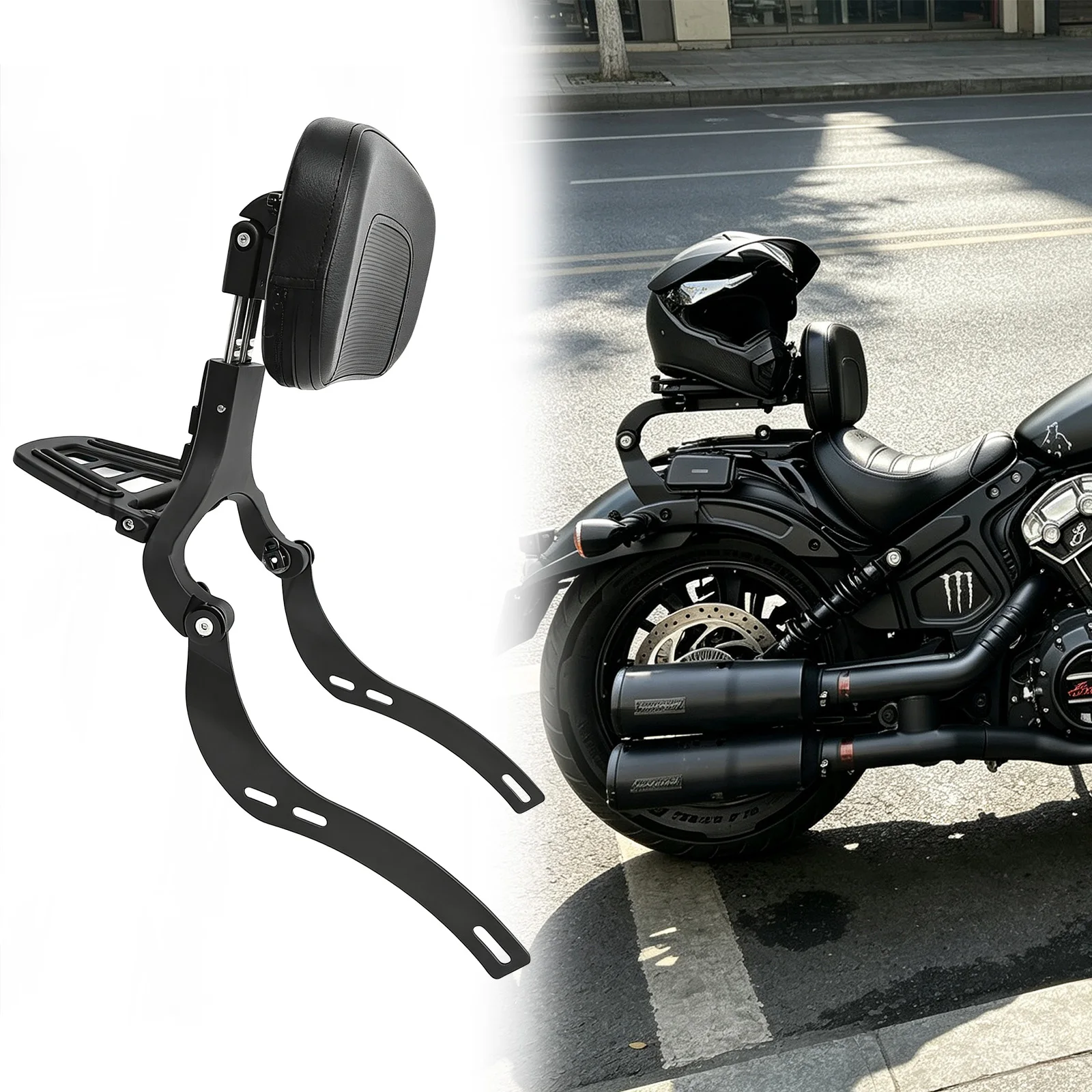 Motorcycles Accessories For Indian Scout Bobber Twenty ABS Bobber Rogue Bobber Sixty 2018-2024 Passenger Backrest Rear Sissybar