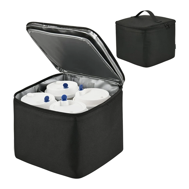 4 Cups Drink Carrying Bag, Insulated Drink Carrying Holder Bag, Reusable 2-Tier 8 Cups Cupcake Containers Storage Bag