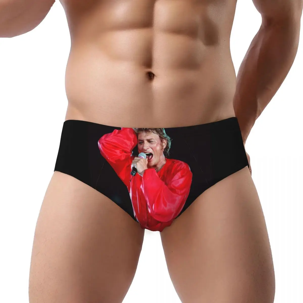 

Пользовательские трусы Johnny Hallyday Music Singer, нижнее белье, мужские удобные эластичные трусики во французском стиле