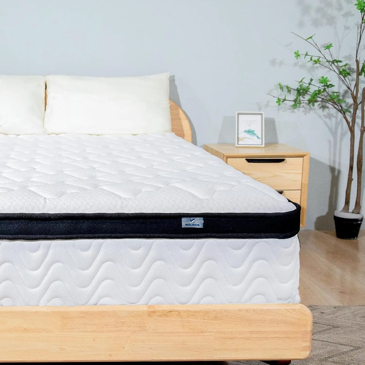 Full Size Mattress 10 Inch | Full Mattresses in a Box Hybrid | Medium Firm Feel Memory Foam and Individual Pocket Springs | Fibe