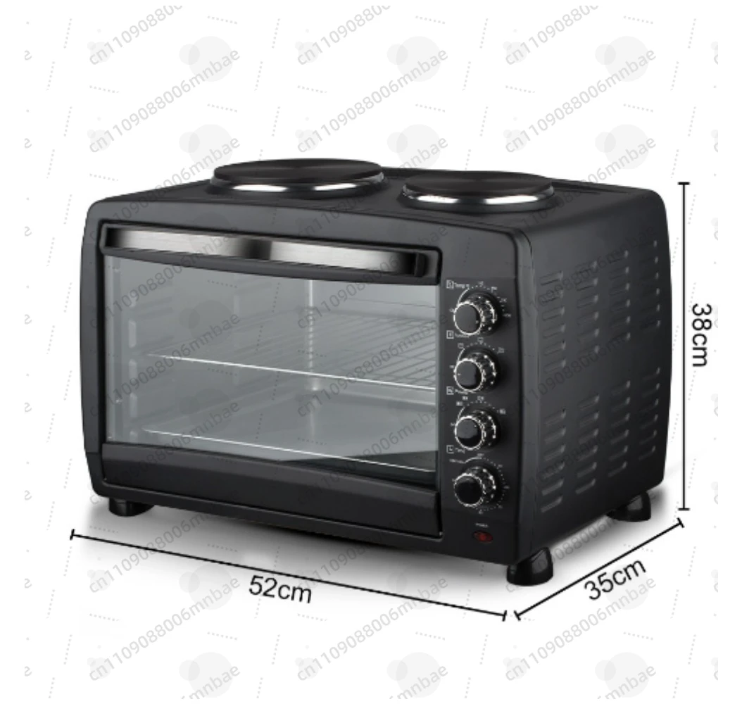 l # 55L Large Capacity Electric Oven for Baking Bread Pizza Visual Glass Door 2 in 1 Oven Home Kitchen
