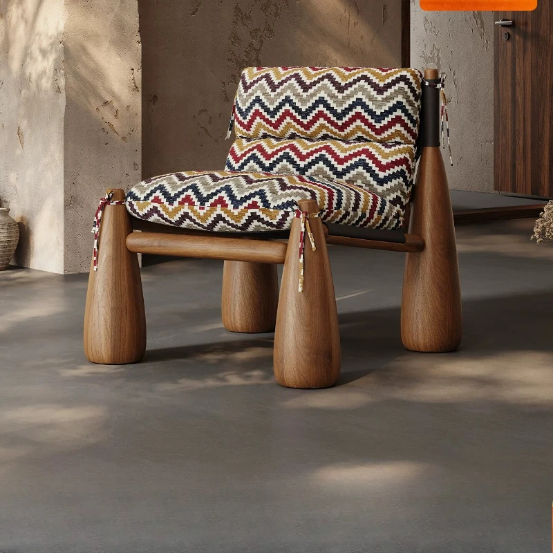 First baseball chair, American medieval home living room, solid wood designer sofa chair