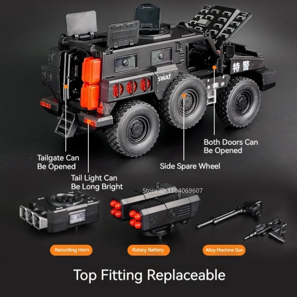 1:50 برج مزدوج نموذج مركبة مدرعة اللعب المعدنية دييكاست العسكرية على الطرق الوعرة سيارات ضوء الصوت التراجع الأبواب مفتوحة الأولاد الهدايا
