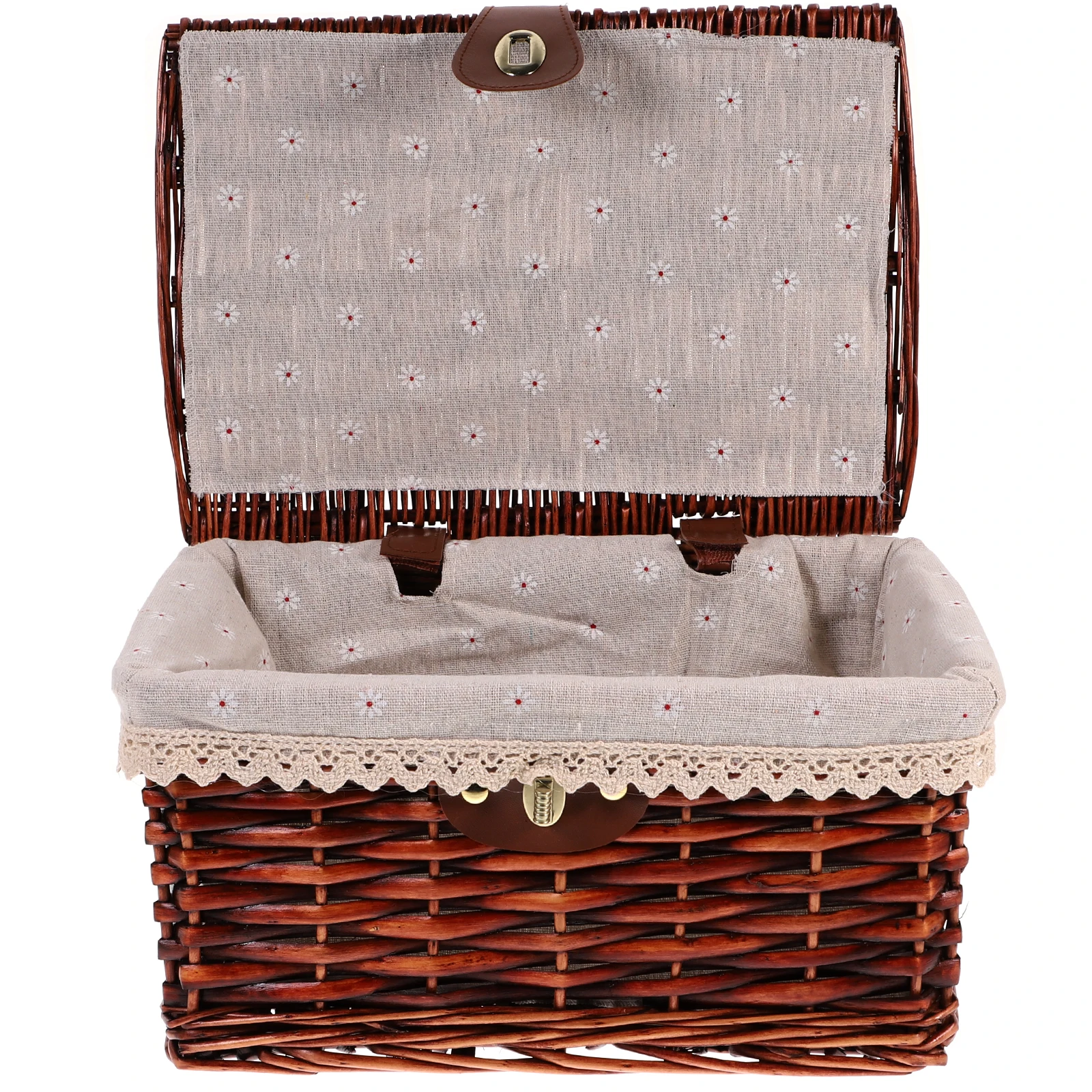 

Woven Storage Basket with Cotton Liner and PU Strap Large Storage Box for Bedroom Bathroom Kitchen Decorative Organizer