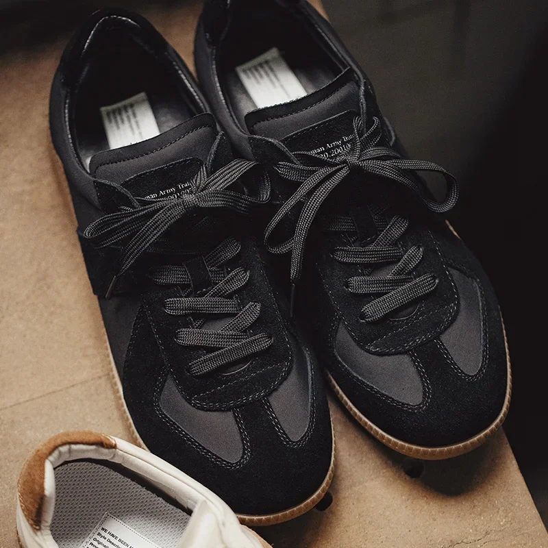 Maden Men Breathable Retro Low Top German Trainer Shoe Casual Running Sport Shoe Lace-up Vintage Sweat-Absorbant Jogging Sneaker
