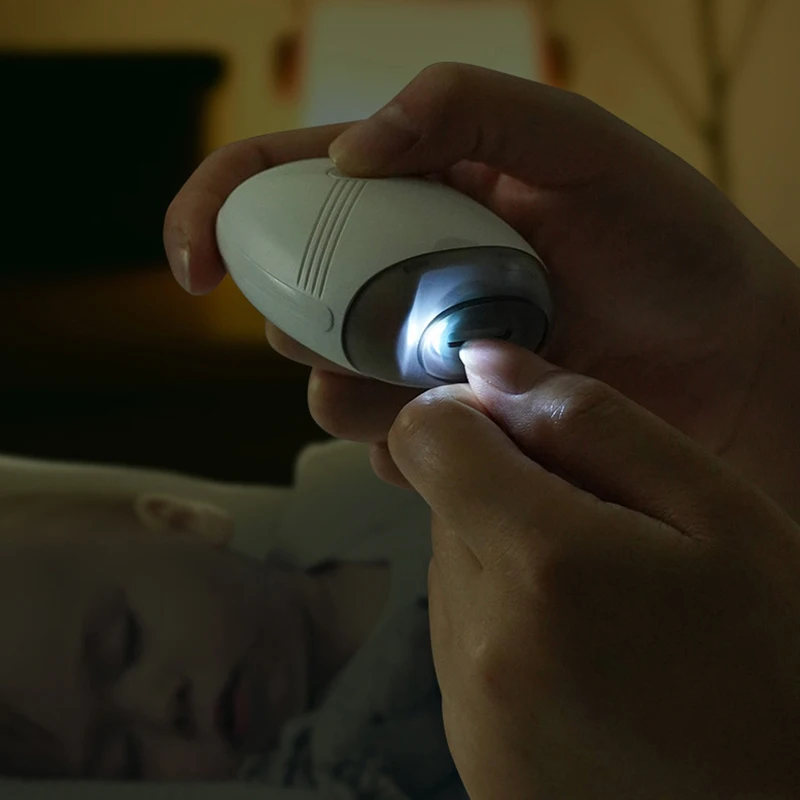 Coupe-ongles électrique Portable pour bébé, avec lampe, coupe-ongles, polissage, lime de manucure avec 3 vitesses réglables