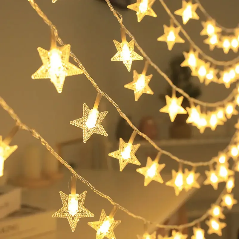 

1.5m/3m/6m/10m LED Star String Lights Christmas Garland Battery USB Powered Wedding Party Decor Curtain String Fairy Lamps