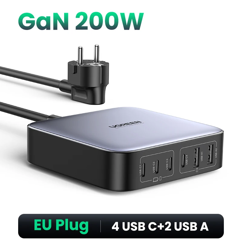 UGREEN 200W GaN急速充電器 デスクトップ USB-C iPhone Samsung
