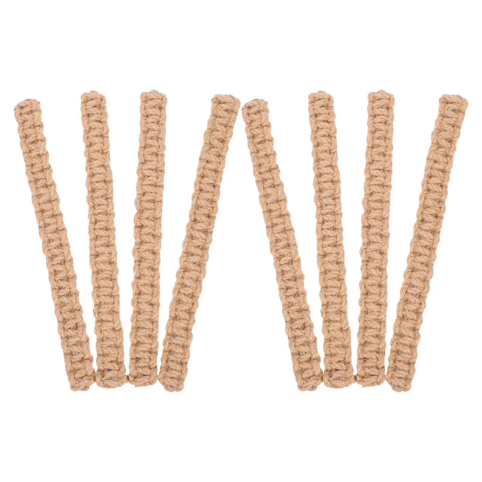 8Pcs Boho Curtain Tiebacks Rustic Jute Rope Holdbacks Adjustable Drapery Ties for Bedroom Living Room Office Windows