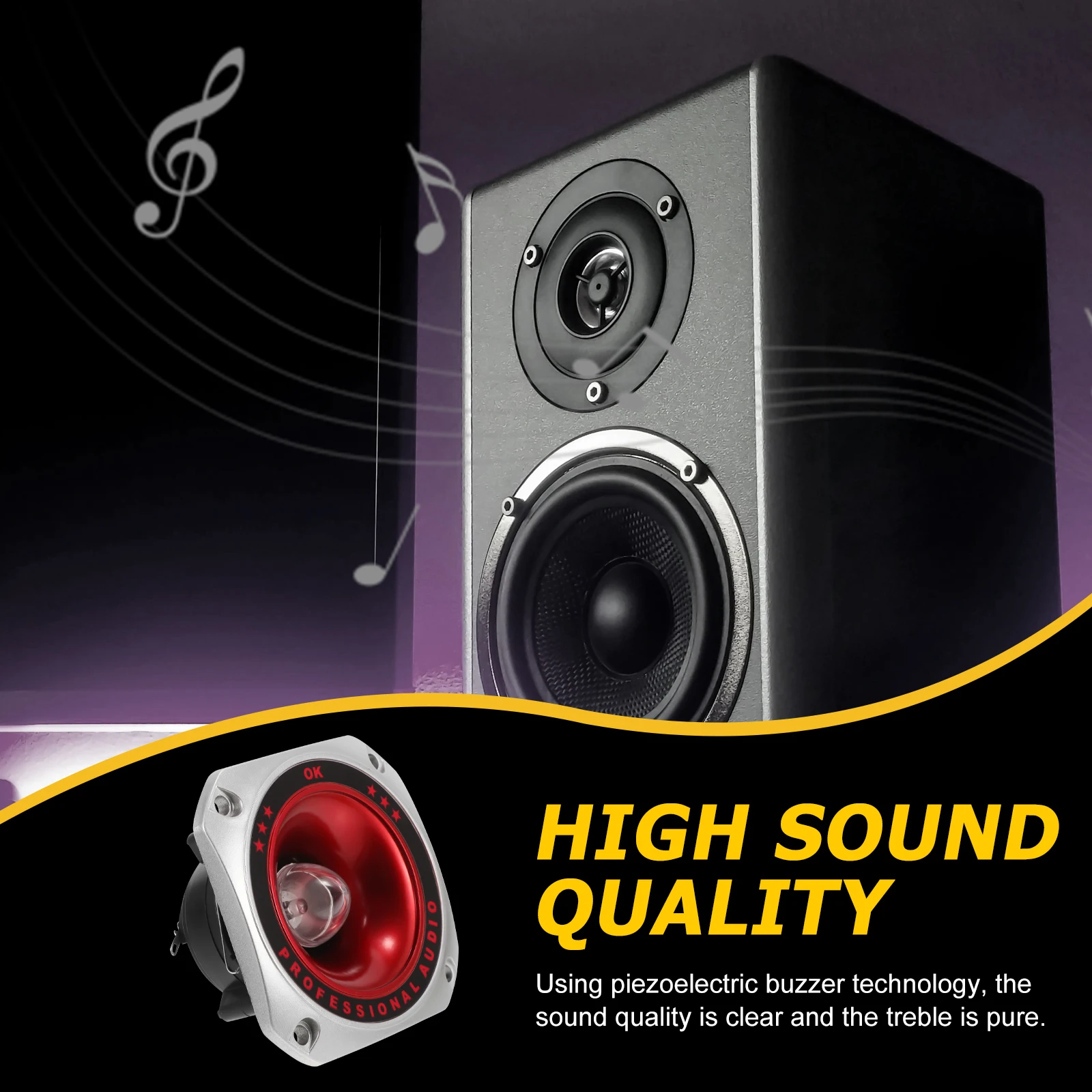 

2Pcs Horn Tweeter LED Multi-Use Compact Tweeters for Stage Performance Audio Setup Stage Tweeter Horn Tweeters