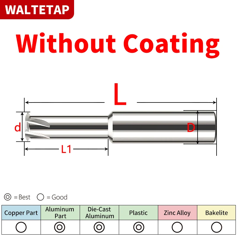 

WALTETAP Фреза с одной зубчатой резьбой из карбида вольфрамовой стали с ЧПУ M1 M1.2 M1.4 M1.6 M1.8 M2 M2.5 M3 M3.5 M4 M5 N6 M8 ~ M24