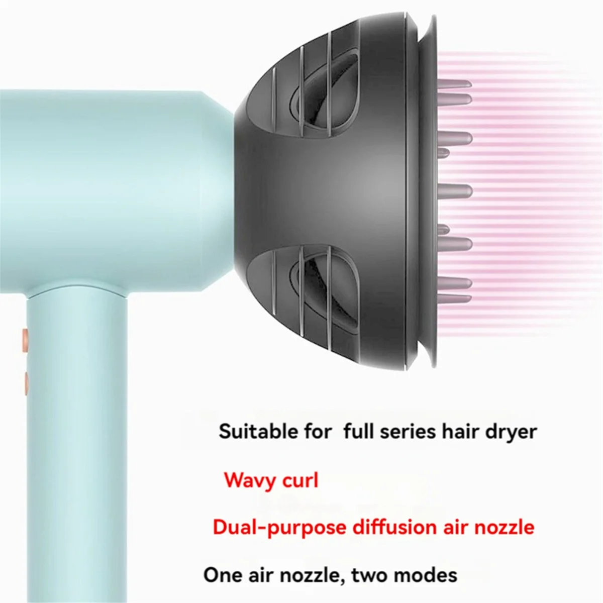 A9oP- Diffuser Attachment for Dyson Hair Dryer HD01,HD02, HD03,HD04,HD07,HD08,HD15 HD16 Wave+Curl Dual-Purpose Diffuser