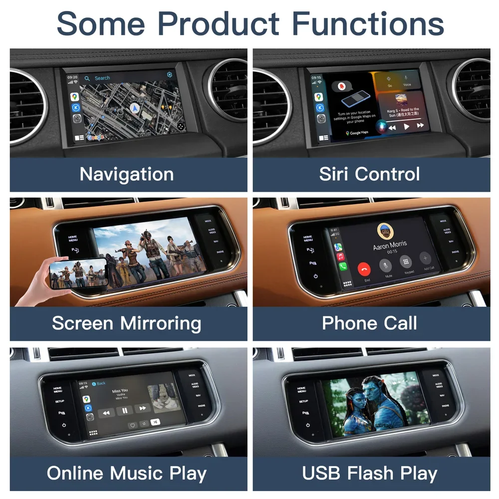 Carplay sans fil modulaire Android Auto, décodeur en miroir, Land Rover, Bosch Discovery4, Evoque Freelander 2, XF, XJL, recrutement