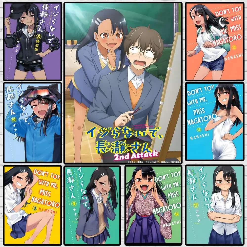 Anime Don't Toy with Me, Miss Nagatoro Poster 	 Poster Wall Sticker Waterproof Self Adhesive HD Art Bedroom Bar Decor