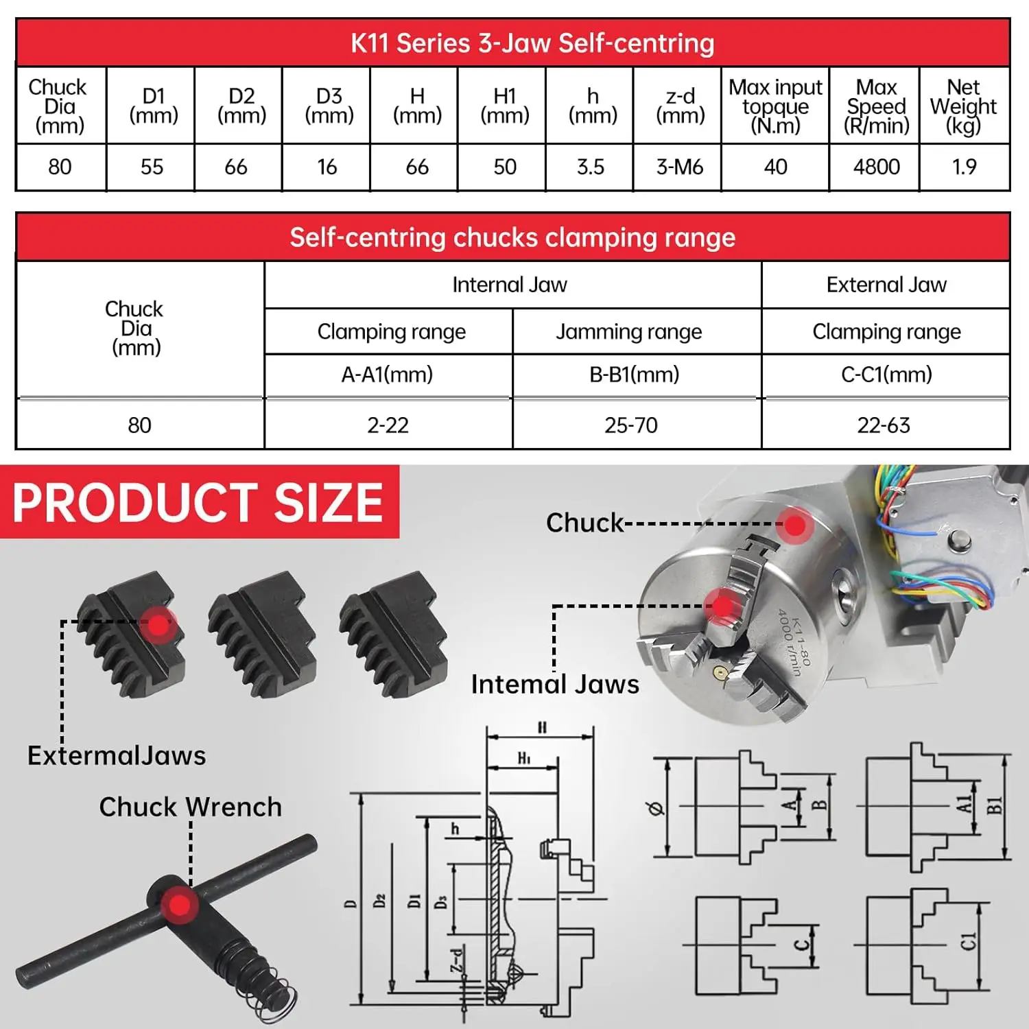 CNC Kit 4th Fouth Rotary A axis Dividing Head Without Chuck And Motor Can Work With 80mm Chuck