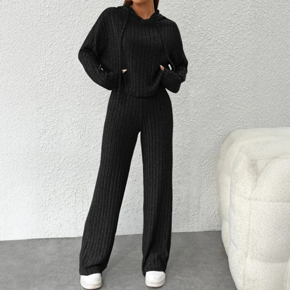 

Women's Two Pieces Set Casual Long Sleeve New In Sport Sets Woman Solid Hoodie Sweatshirts and Straight Pants Set 2025 Clothing