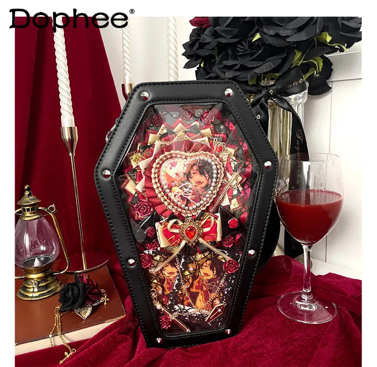 

Y2K Subculture Japanese Original Lolita Small Capacity Pain Bag 20cm Doll Bag Gothic Style Sweet Cool Girl Crossbody Bag