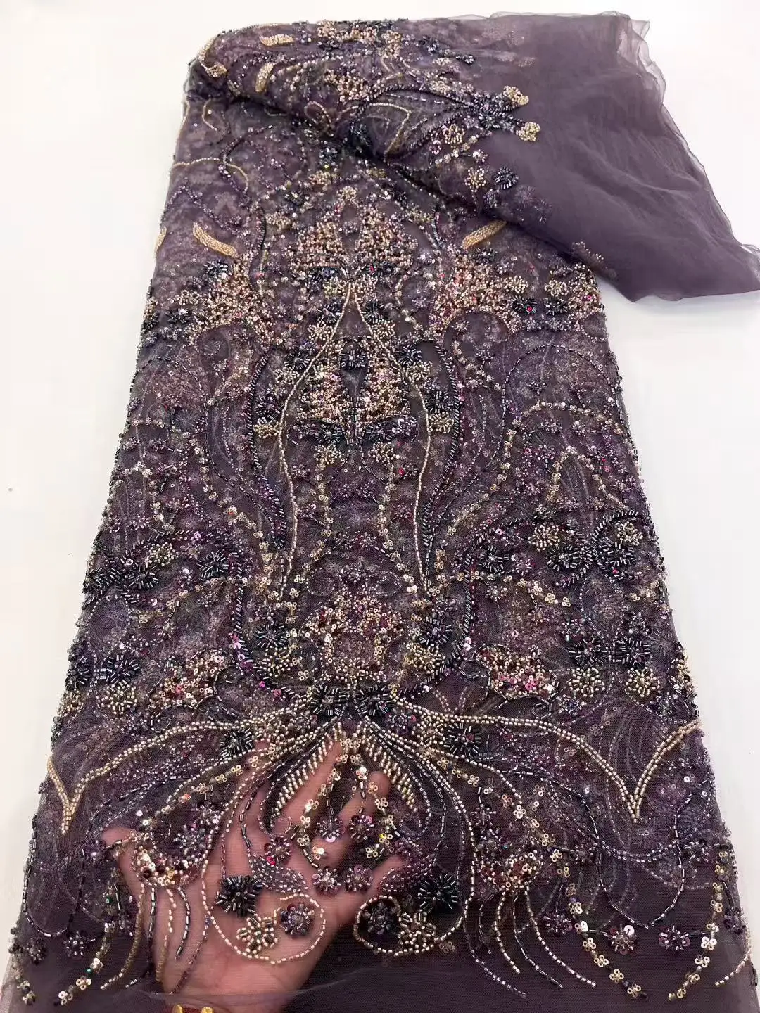 Высококачественные роскошные бусины, французская вышивка, кружевная ткань для жениха, африканская нигерийская ткань с блестками, материал для свадебного платья