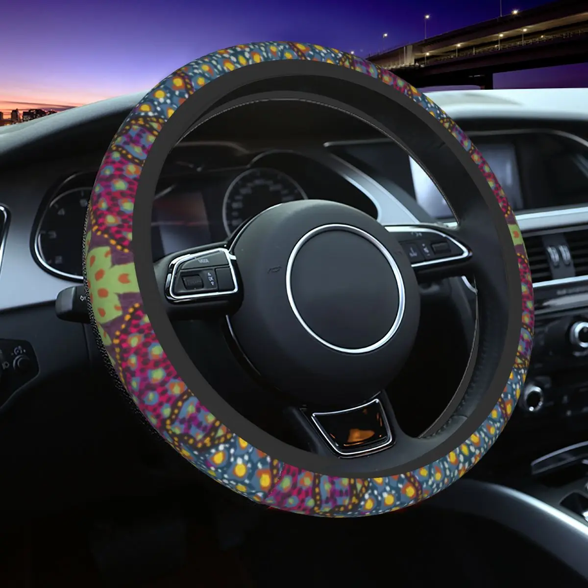 37-38 Steering Wheel Covers Yayoi Kusama Soft Braid On The Steering Wheel Cover Auto Decoration Fashion Car Accessories