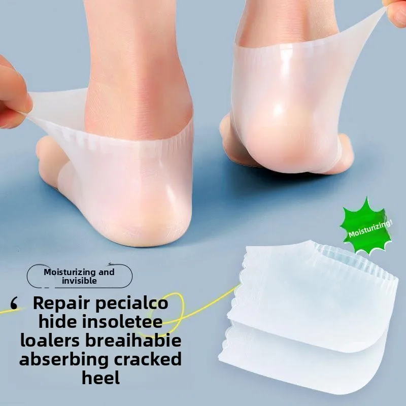 1 Pair Ultra Thin Silicone Heel Protector Cracked Dry Heel Cover Anti-Crack Heel Socks Unisex Foot Care Sleeve Wholesale