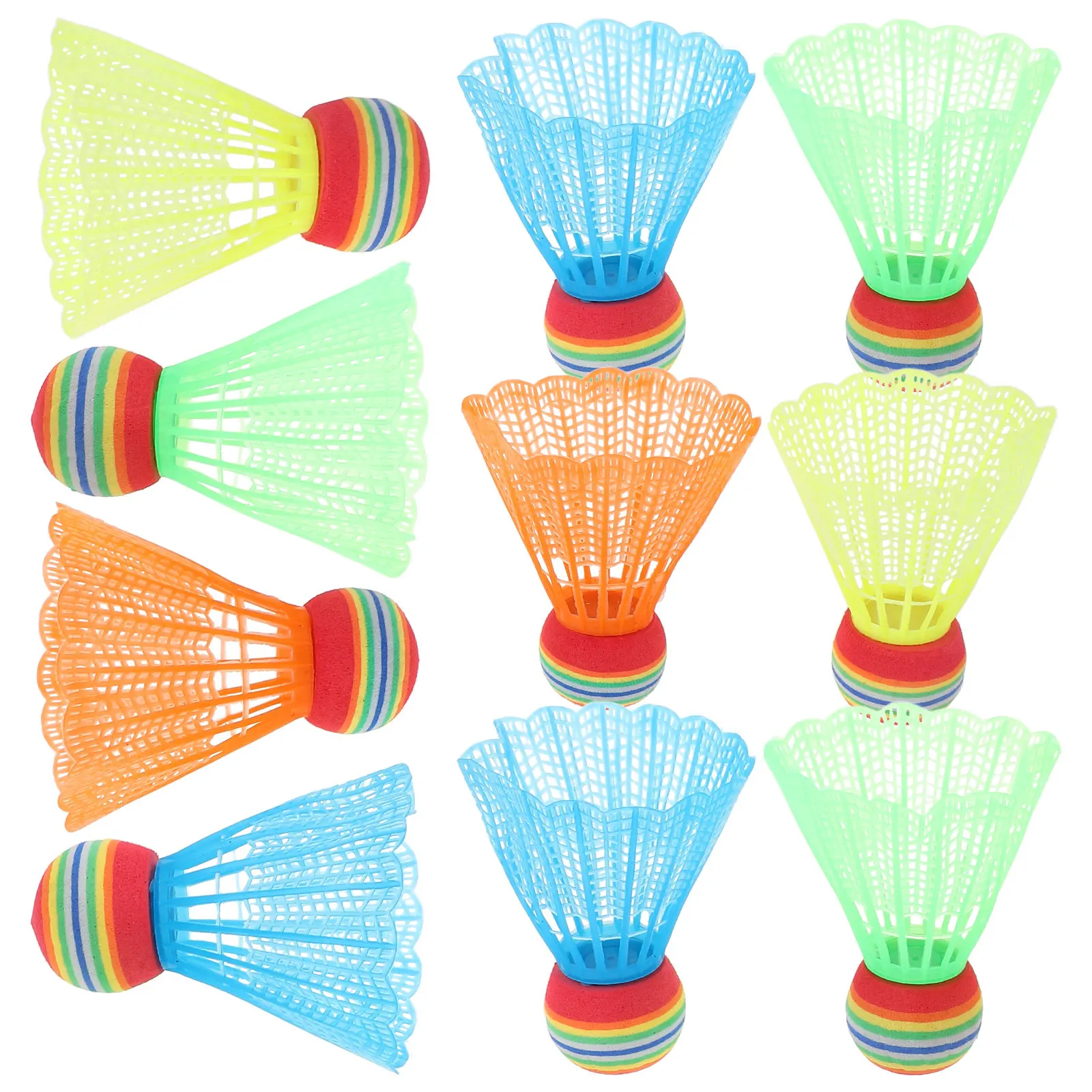 

Набор из 12 ярких воланов для бадминтона: высокопрочные, легкие, портативные, для тренировок, обеспечивающие стабильный полет, подходят для всех.