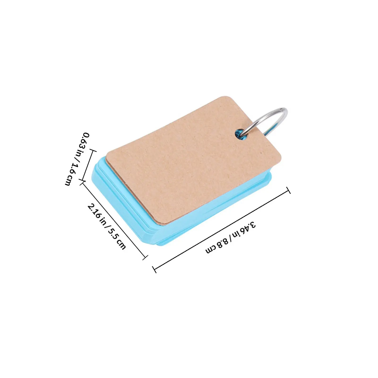 6Pcs Ring Binder Loose-Leaf Notepad Portable Blank Study Cards Memory Paper Pads Refillable School Office