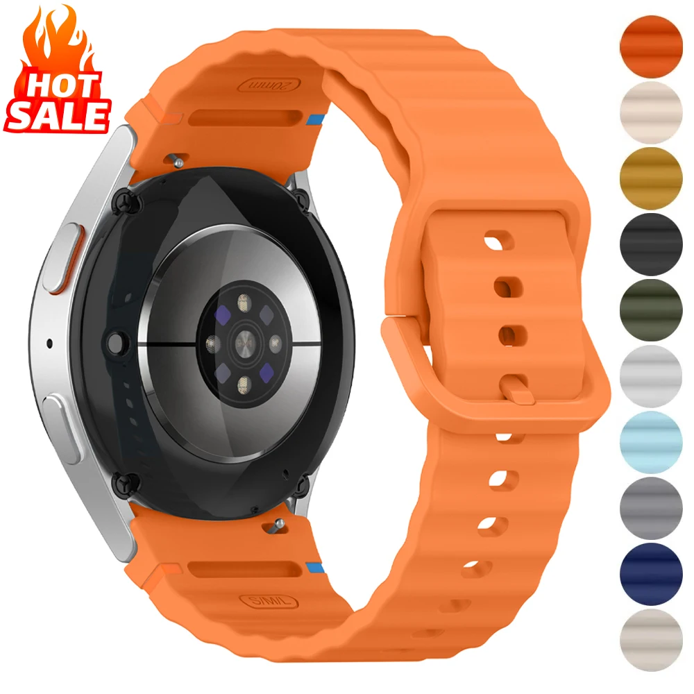 

Original Band for Samsung Galaxy watch 7 6 5 4 FE 44mm 40mm/Pro 45mm/classic Silicone Sport bracelet correa Galaxy watch7 Strap