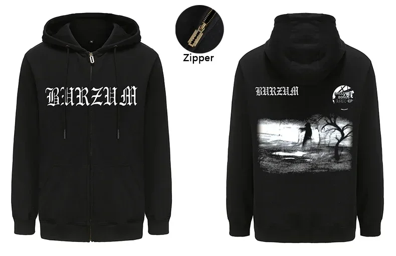 Burzum Heavy Mental Band Printed Hoodies Mens Long Sleeve Hoody Tops Music Graphic Harajuku Streetwear Pullovers Hooded Clothes