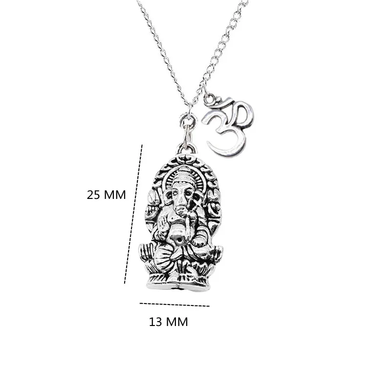Ganesha hindu God Necklace, Women Men Spirituality Yoga Pendant Necklace Hindu elephant god Ganesh Religion Jewelry Gifts