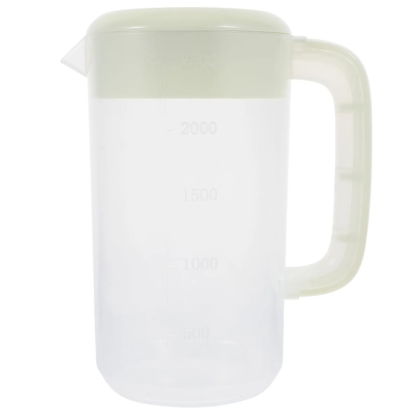 

2500ml Milk Tea Measuring Pitcher Transparent Bright Yellow Plastic Water Pitcher Lightweight for Cold Hot Drinks Juice