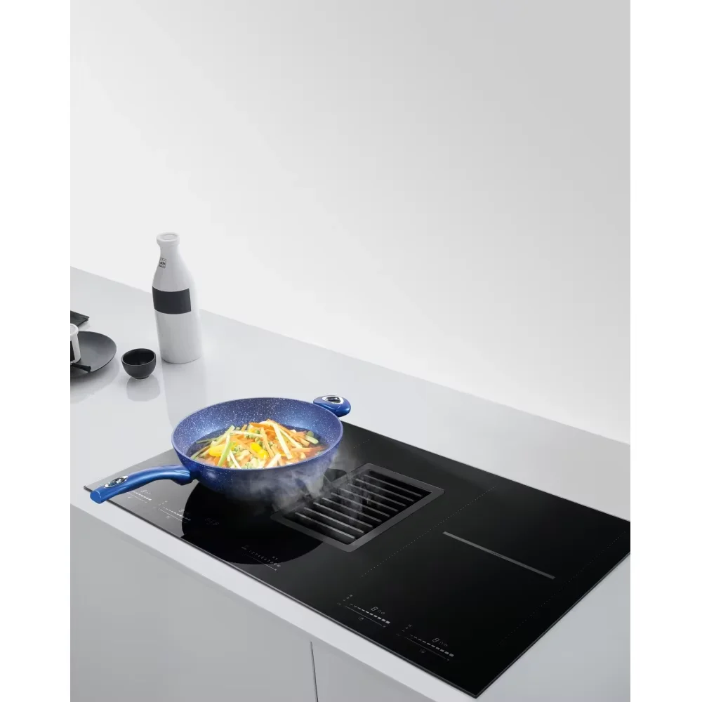 2024 Hot Sale New Products Induction Hob With Extractor Down-draft Hood 220V 7200W Induction Hob With Downdraft Extractor Fan