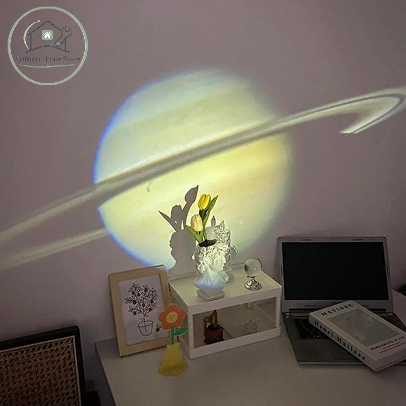 USB Ceiling Moon Earth Projection Atmosphere Light Starry Sky Lamp Night Light Romantic Bedroom Decoration Galaxy Projector