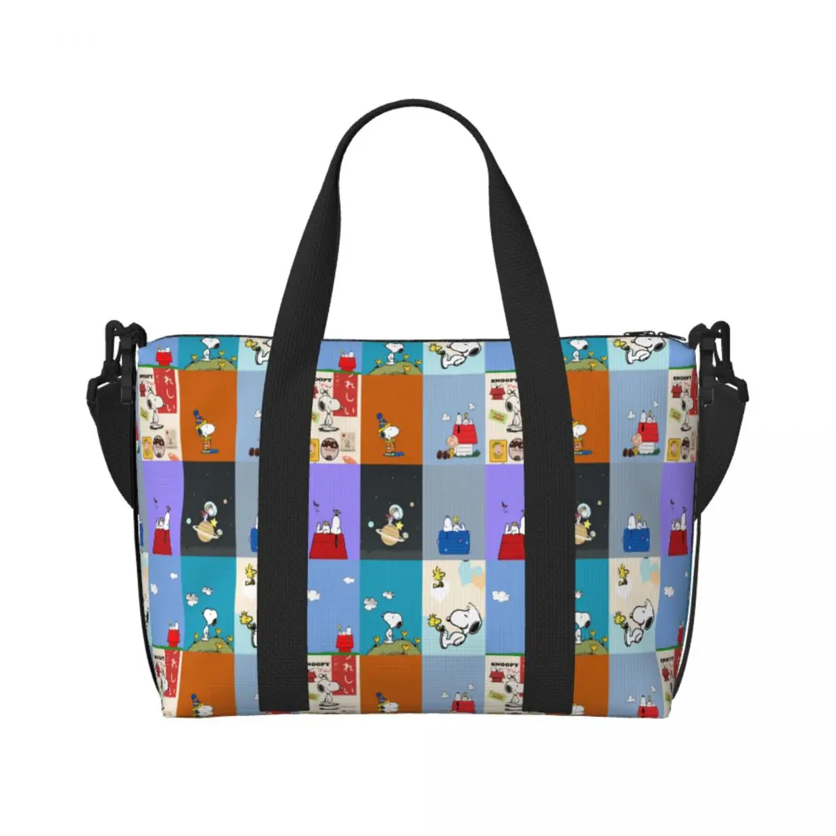 

Изготовленная на заказ сумка-тоут с рисунком собаки Снупи, комиксов, женская большая вместительная сумка для спортзала, пляжная дорожная сумка на плечо