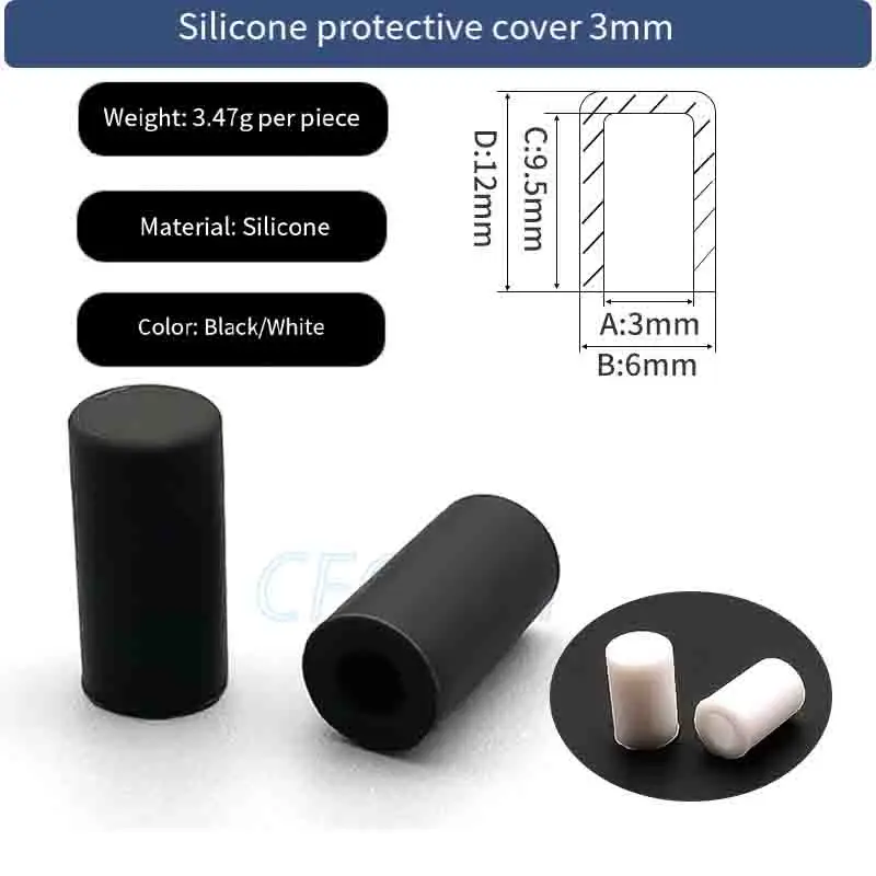 3-30.5mm Silicone Thread Protector Dust Cap Rubber Insulating Sleeve Round Tube End Cover High Temp Screw Cover Bit Cap